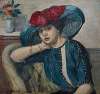 Femme au chapeau bleu