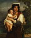 Young Roman woman with child – as Madonna Sistina