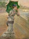 Study of an elegant woman with parasol for ‘En bateau (Sisley et sa femme)’