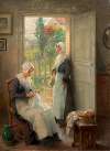 Two maids in a doorway