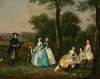 Group portrait of Peregrine Bertie, 3rd Duke of Ancaster (1714-1778) with his brothers and sisters, in a landscape