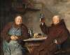 Two Monks Having a Meal in the Monastery Cellar