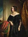 Portrait of Karoline von Grünne (Vienna 1832–1911 Graz) in a Black Dress with an Elaborate Pearl Necklace