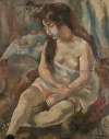 Jeune fille assise avec un bol de fruits