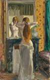 Femme à demi-nue ou Nu se coiffant devant la glace