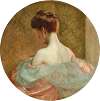 Young Woman, Seen from Behind in the Evening Light
