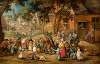 The bagpipe player surrounded by children