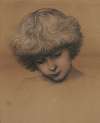 Head of Philip Comyns Carr (b.1874), looking down, aged 7