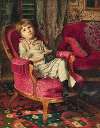 A Girl (Angelina, the Artist’s Niece at the Age of 7) with a Book in a Red Armchair