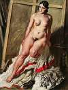 Nude model in the artist’s studio