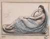 Sleeping female nude in white fabric