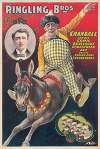 Ringling Bros.–Crandall and his comic burlesque equestrian act on his riding mule Thunderbolt