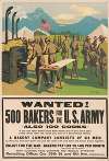 Wanted! 500 bakers for the U.S. Army, (also 100 cooks)