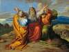 The praying Moses with Aaron and Hur on the mountain Horeb