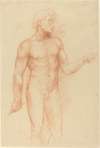 Study of a Man’s Figure, Holding Rod behind Back