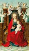 The Madonna and Child enthroned, crowned by angels