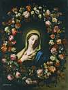 A Flower Garland Surrounding The Virgin Annunciate
