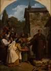Saint Fiacre refusing the crown of Scotland