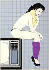 Girl Seated on a TV