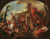 Der heilige Cassian von Imola stürzt die Statue des Pluto auf Säben