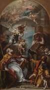 Glory of the Virgin with the Archangel Gabriel and Saints Eusebius, Roch, and Sebastian