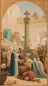 Sainte Geneviève distribuant le pain aux pauvres pendant le siège de Paris