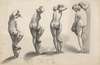 Frauenakt in vier Ansichten. Studien nach der Kleinen Venus (Kleine Badende) von Giambologna
