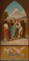 Le pape saint Clément envoyant des missionnaires dans les Gaules. Les Anges retirent de la mer le corps de saint Clément.