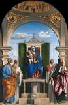 Enthroned Madonna with Child and SS Peter, Romualdus, Benedict and Paul
