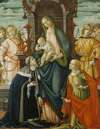 Madonna and Christ Child with Angels, Saints Paula and Agatha