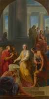 Saint Catherine arguing against pagan philosophers before Emperor Maxentius