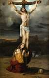 Penitent Magdalene at the foot of the cross