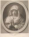 The Virgin in prayer looking down, in an oval frame, after Reni