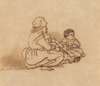 Woman Seated on the Ground with Two Children