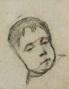 Emil Gauguin as a Child, Head on a Pillow
