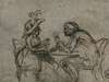 Woman and Man Playing Cards (verso)