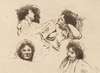 Four Heads of Women: Study for “The Happy Island” (Quatre têtes de Femmes: Étude pour “L’Ile Heureuse”)