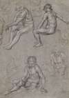 Studies of a Naked Seated Boy