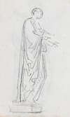 Statue of a Roman Woman (Female Deity) Seen from the Side (verso)