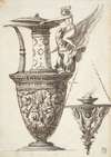 Design for an Elaborate Pitcher and Chandelier
