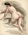 Female Nude Leaning on Left Knee