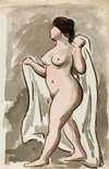 Standing Female Nude with Drape