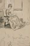 Portrait of Mrs. Abbey, reading