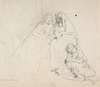 Sketch of Two Seated Women with Young Girl Sitting at Their Feet