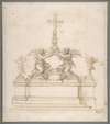 Design for an Altar with Kneeling Angels Supporting a Crucifix
