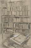 Bookshelves, Study for ‘Edmond Duranty’