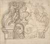 Design for an Overdoor or the Top of a Niche with a Bust and Garland-bearing Putti