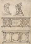 Studies for a Kneeling Figure of Christ and Altar Fronts