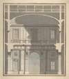 Design for a Stage Set; Design in Section of a Two-Storied Entrance Hall