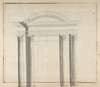 Elevation Design for a Monumental Entrance with Columns and Rounded Pediment